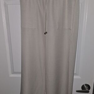 Cream Wide-Leg Pants